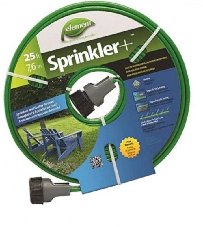 25-Foot Element Sprinkler Hose for Garden Irrigation - Green Garden Plants