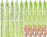 Artificial Vines, Hanging Ivy 10 Pack (Green 5Pcs Red 5Pcs) Fake Weeping Will... Green Plant