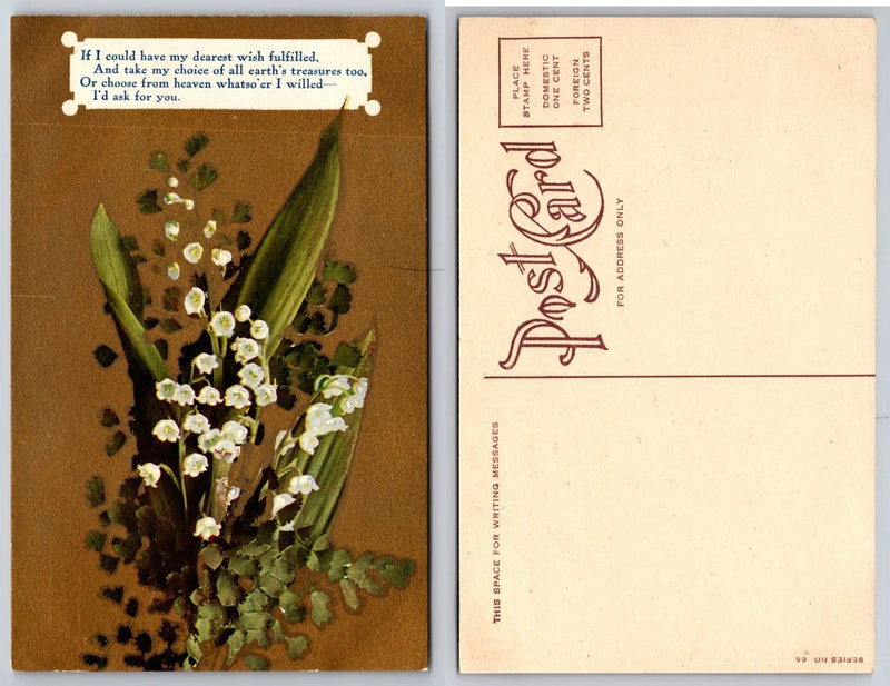 Lily Of Valley Floral Verse Postcard Lily