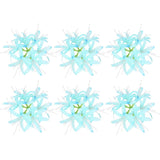 Artificial Flower Heads (5 Inch, Light Blue) 6 PCS - Spider Lily Silk Flowers Lily