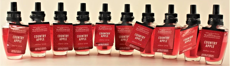 QTY 10 - Bath & Body Works COUNTRY APPLE Wallflowers Home Fragrance Oil Refills Bouquet