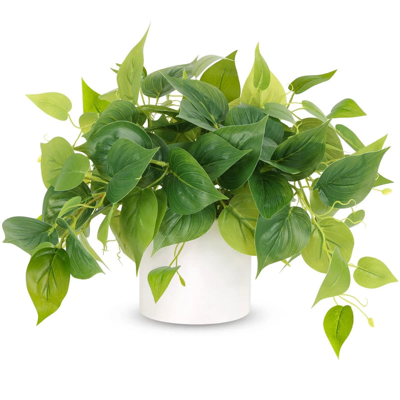 Faux Plants Indoor, Pothos Small Fake Plants for Home Decor Indoor Fake Potte... Green Plant