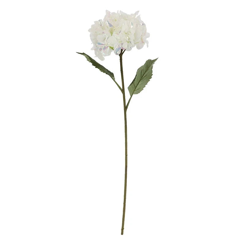 28" White Iridescent Hydrangea Silk Flower Stem by Ashland Hydrangea