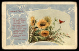 Postcard Language of Flowers: Sunflowers & Butterfly Sunflower