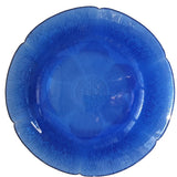 2 Fortecrisa Mexico Vibrant Cobalt Blue Glass Sunflower Salad Soup Bowls Dishes Sunflower