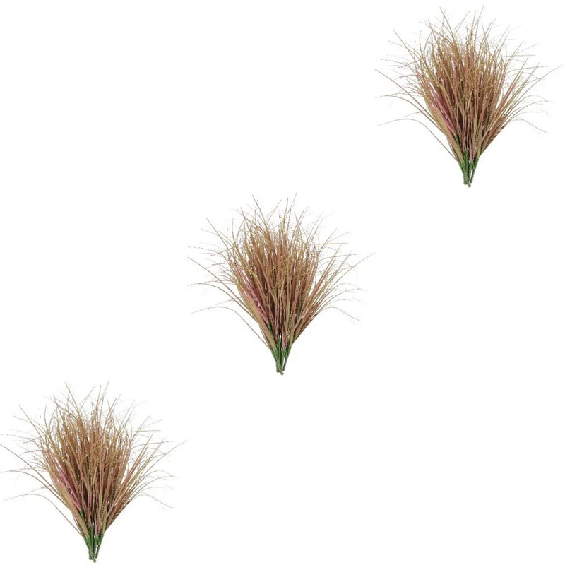 3 Pieces Faux Outdoor Plant Green Fake Grass Artificial Decorative Indoor Green Plant
