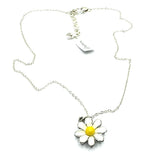 Brighton Sunny Days Large Daisy Flower Custom Silver Necklace 18" NWT Daisies