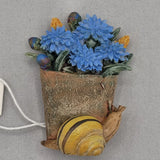 Marjolein Bastin Blue Hydrangea Flower Pot Snail Magnet Rustic Farmhouse Hydrangea