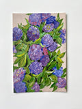 Purple Blue Hydrangeas Acrylic Painting Flower Decor Small Art 4 x 6 Inch Hydrangea