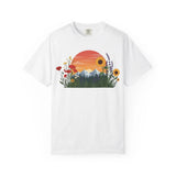 Nature Flower Rose Mountain Daisy View Sunflower T-shirt, Botanical Tee Shirt, Sunflower