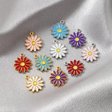 10pcs silver/gold stainless steel daisy flower charm for diy jewelry making Daisies