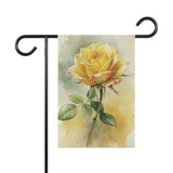 Yellow Rose Watercolor Garden Flag & Porch Banner Floral Yard Decor Roses