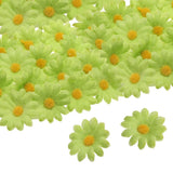 100pcs Artificial Daisies Flower Heads,1.6" Silk Fake Daisies, Green/Yellow Daisies
