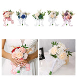 29cm Artificial Roses Bride Wedding Bouquet Tossing Bouquet Photo Props Romantic Bouquet