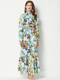 2022 Summer Runway Hydrangea Flower Vacation Maxi Boho Suit Women s-xxl Hydrangea