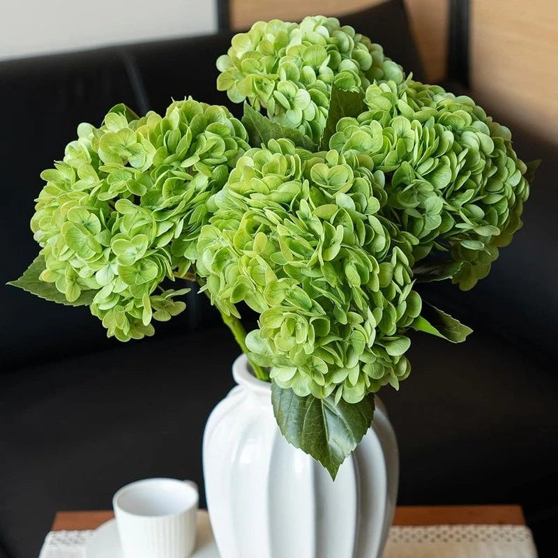 Realistic Artificial Hydrangeas Soft Latex Flower Bouquet Home Decoration DIY US Green Plant