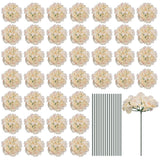 Silk Hydrangea Flowers, Champagne Artificial Flowers for Wedding 64 Set Hydrangea