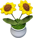 Crochet Flowers Cute Little Potted Flower, Gift for Birthday, TeacherÕS Day, Gra Sunflower