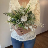 Beautiful Bridal Wedding Bouquet Lovely Budget Friendly Faux Florals White Green Bouquet