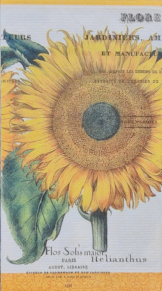 TWO Individual Napkins Sunflower Flowers Guest Towels Decoupage (575) Sunflower