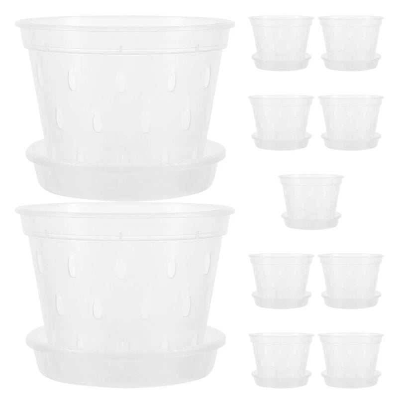 9 Pcs Orchid Nursery Pot Plastic Pots Butterfly Garden Flowerpot Garden Plants