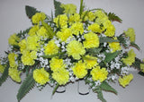 Summer Yellow Blue or Red Carnation Babys Breath Cemetery Memorial Grave Flower Carnation