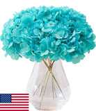 KISLOHUM Artificial Hydrangea Flowers 10 Silk Faux Tiffany Heads Wedding Decor Hydrangea