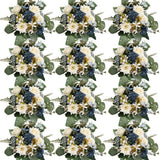 Artificial Mum Flowers 12 Bundles Silk Chrysanthemum Flowers Fake Roses Peoni... Peony