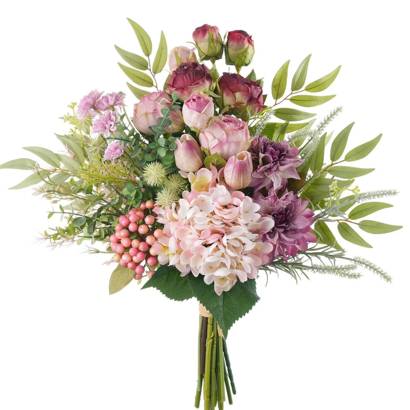 18-inch Artificial Fake Flowers Silk Flower Arrangements Faux Bouquets with R... Hydrangea