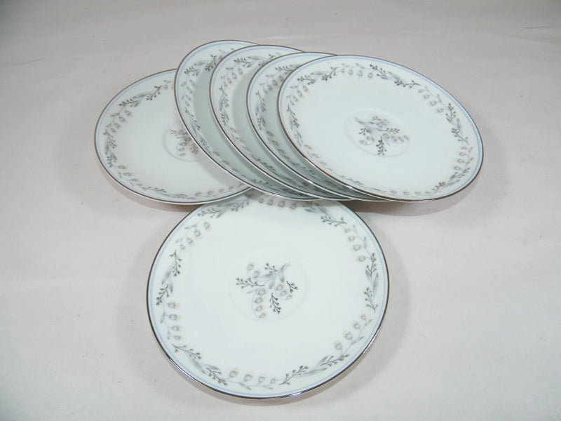 (6) 6" SAUCER PLATES, NORITAKE CHINA 5815, JAPAN, LILY OF THE VALLEY FLOWERS Lily