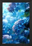 Blue Hydrangea Flowers Framed Wall Art Poster Canvas Print Picture Hydrangea