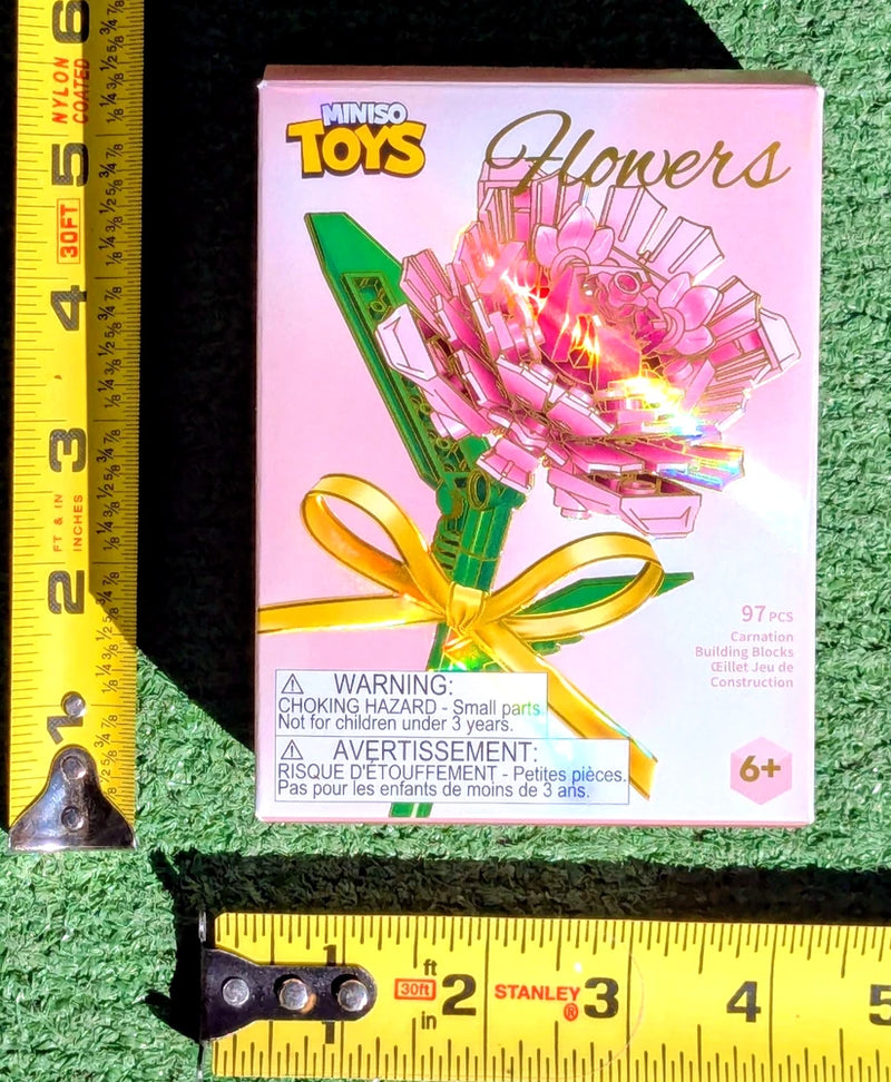 Miniso Toys Colorful Pink Carnation Flower Building Blocks Edition 97pcs NIB Carnation