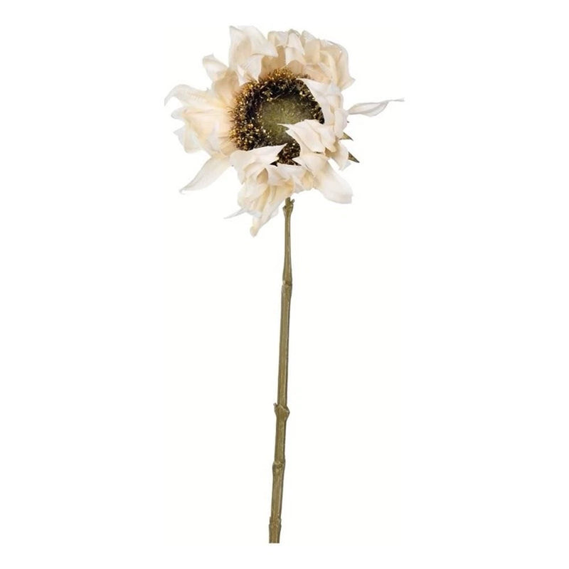 Vickerman 24" Fabric Artificial Sunflower Stem in Ivory (Set of 4) Sunflower