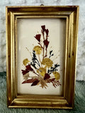Vintage Reichlin Dried Flower Picture 1970s Miniature Art  Switzerland Dried Flower