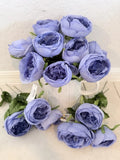 Artificial Flowers Peonies Periwinkle 15 Stem Peony