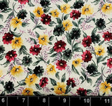 Tina Scrap 9"x21Ó Daisy Flowers Packed Garden Bouquet Floral Small FABRIC COTTON Daisies