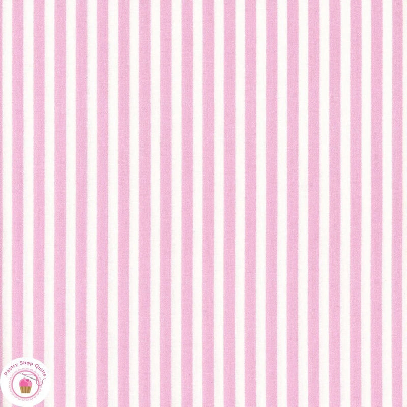 PICNIC TW18P Pink Stripe TANYA WHELAN Quilt Fabric SHABBY CHIC Flowering Plants