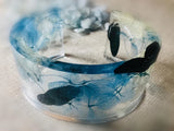 Real Blue Hydrangea Resin Cuff Bracelet Ð Handmade Dried Flower Jewelry Hydrangea