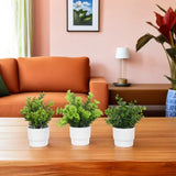 3 Pcs Farmhouse Potted Eucalyptus Plants Artificial Fake Indoor for Desk Mini Green Plant