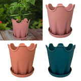 Flower Pot with Base Silicone Flower Plant Container for Shelf Office Garden Garden Plants
