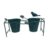 Double Plant Pot Garden Flower Pot Weather Resistant Sturdy Metal Vintage Design Garden Plants