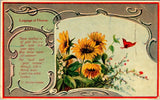 vintage postcard - Language of Flowers - sunflowers posted 1909 Sunflower