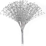50Pcs Beaded Stick Bride Wedding Pearl Bouquet Party Decoration (Silver) Bouquet