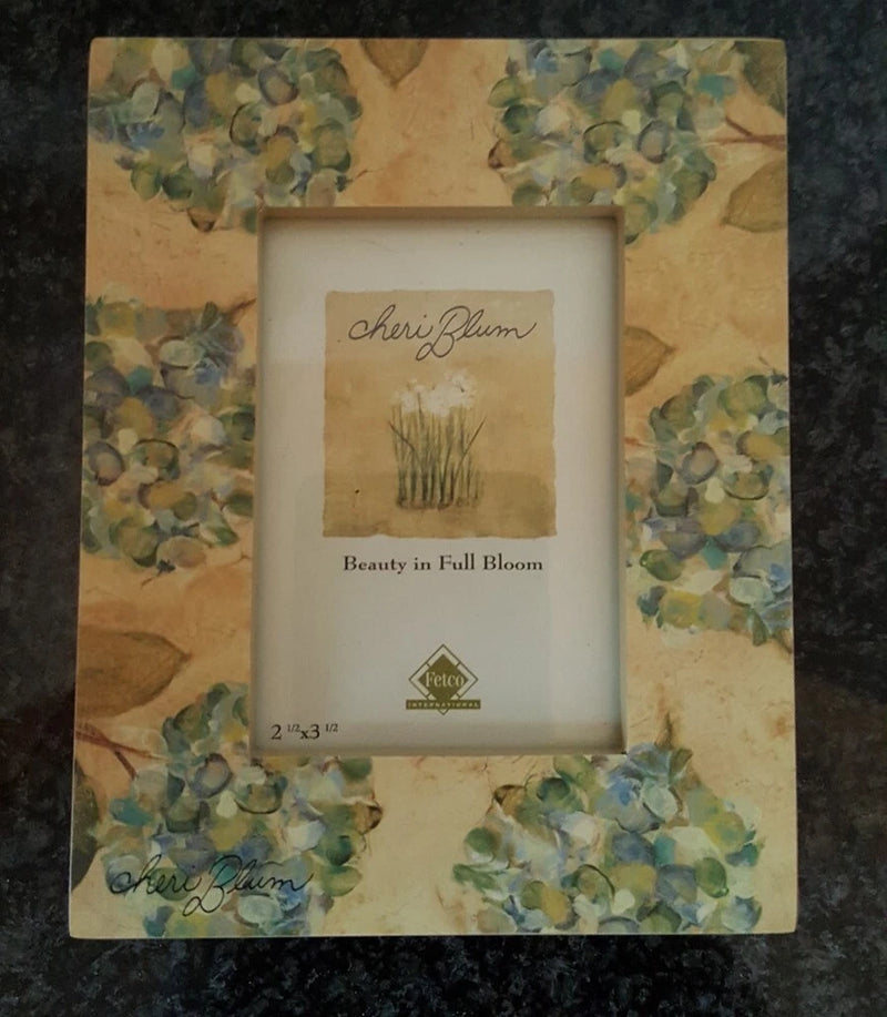 CHERI BLUM FETCO BEAUTY IN BLOOM HYDRANGEA PICTURE FRAME - 5" T X 4" W - NEW Hydrangea