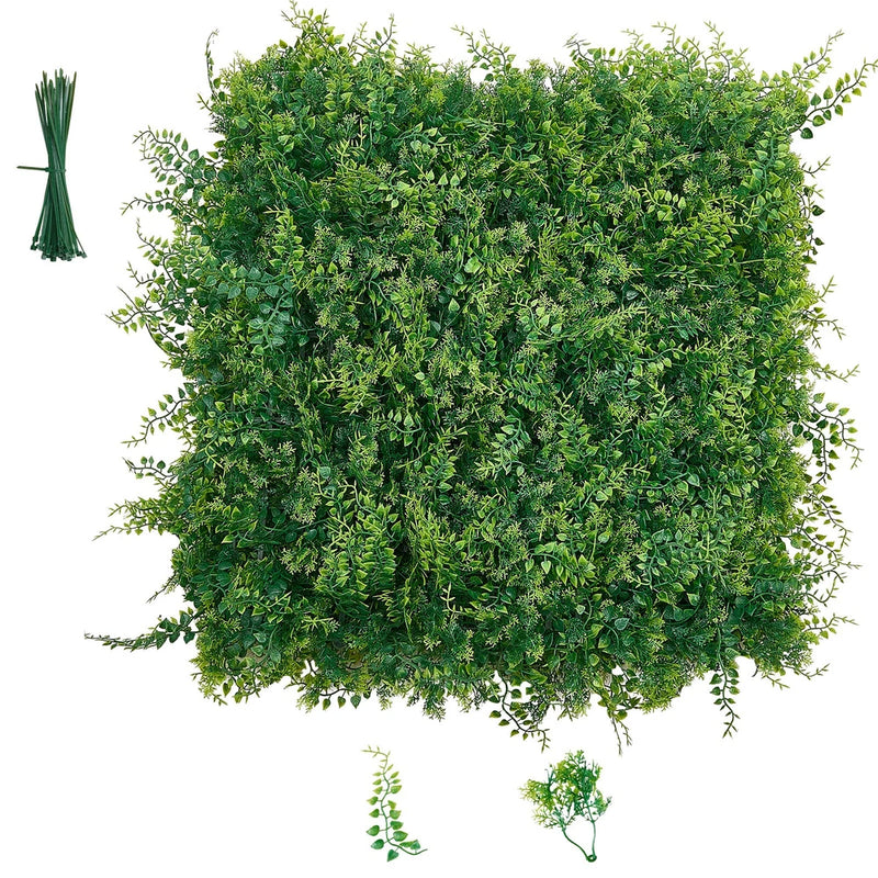 Uimoso Artificial Plant Wall Panels 12PCS 20 x 20 in Faux Boxwood for Greenery Green Plant