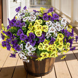 24 Pcs Artificial Fake Pansy Flowers for Outdoor,Faux Silk Plants Flowers UV ... Flowering Plants
