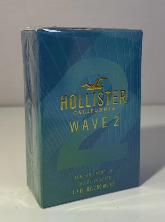 MenÕs Hollister WAVE 2 Eau De Toilette 1.7oz 50ml For Him Fragrance Spray SEALED EDT
