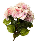 18" Artificial Cream Pink Hydrangea Silk Flower Bush Hydrangea