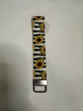 Stylish Wristlet Keychain Featuring A Sunflower Pattern. Great Gift Idea Sunflower