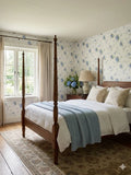 Vintage Norwall Blue Hydrangea Floral Wallpaper, 6 Rolls, New Old Stock Hydrangea